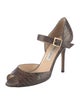 Jimmy Choo Embossed Leather Animal Print D'Orsay Pumps