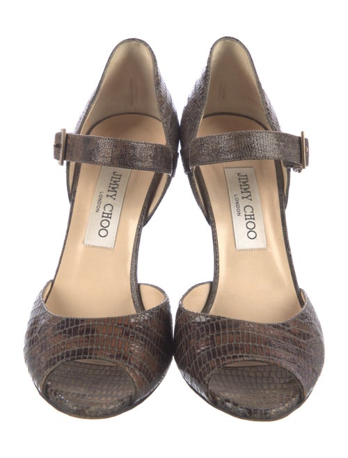 Jimmy Choo Embossed Leather Animal Print D'Orsay Pumps