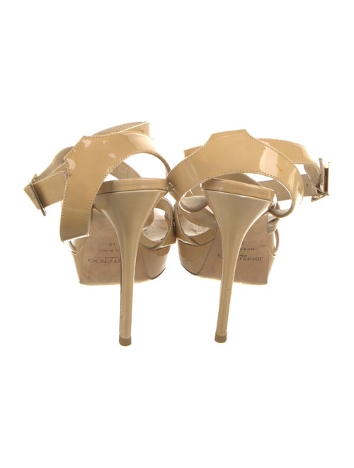 Jimmy Choo Patent Leather Leather Trim Embellishment Sandals