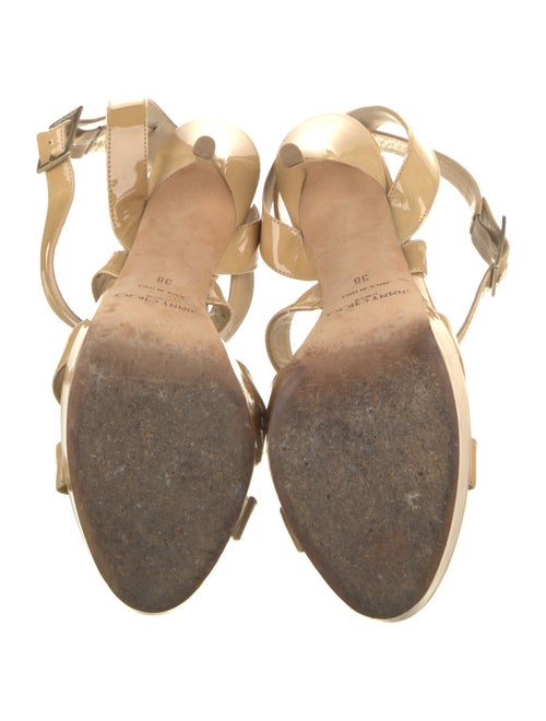 Jimmy Choo Patent Leather Leather Trim Embellishment Sandals