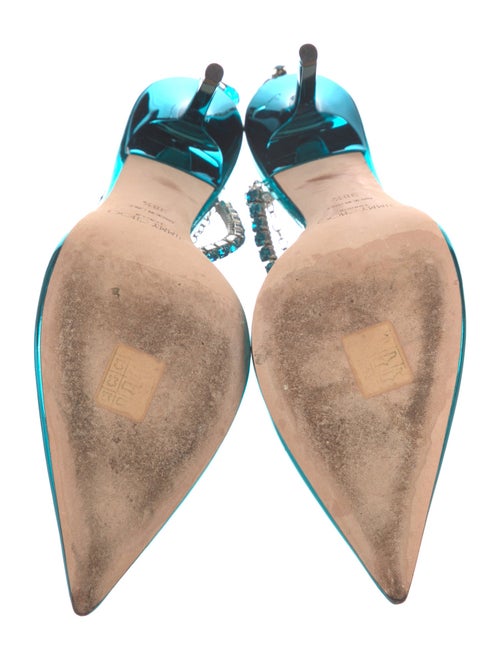 Jimmy Choo Patent Leather Crystal Embellishments Slingback Pumps