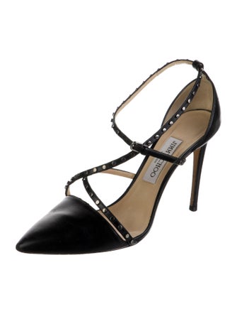 Jimmy Choo Leather Studded Accents D'Orsay Pumps
