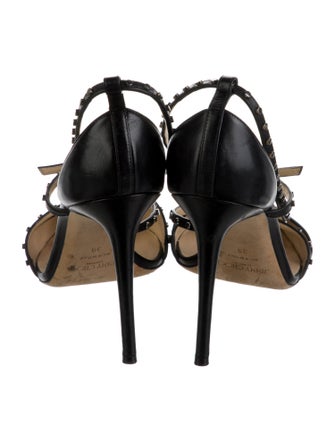Jimmy Choo Leather Studded Accents D'Orsay Pumps