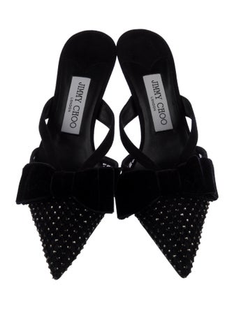 Jimmy Choo Suede Bow Accents Mules