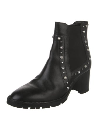 Jimmy Choo Faux Pearl Accents Leather Chelsea Boots