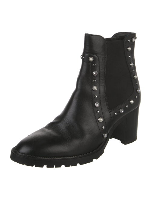 Jimmy Choo Faux Pearl Accents Leather Chelsea Boots