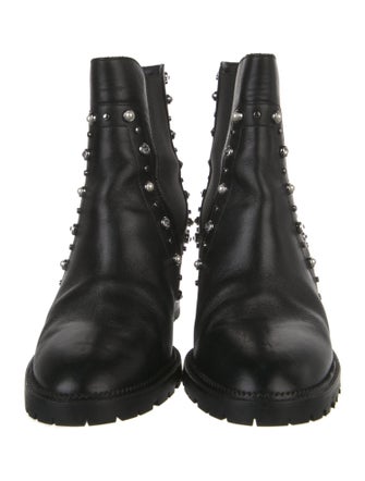 Jimmy Choo Faux Pearl Accents Leather Chelsea Boots