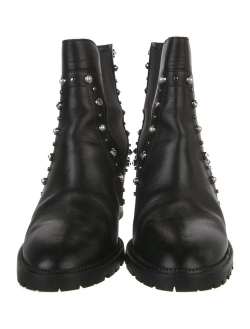 Jimmy Choo Faux Pearl Accents Leather Chelsea Boots