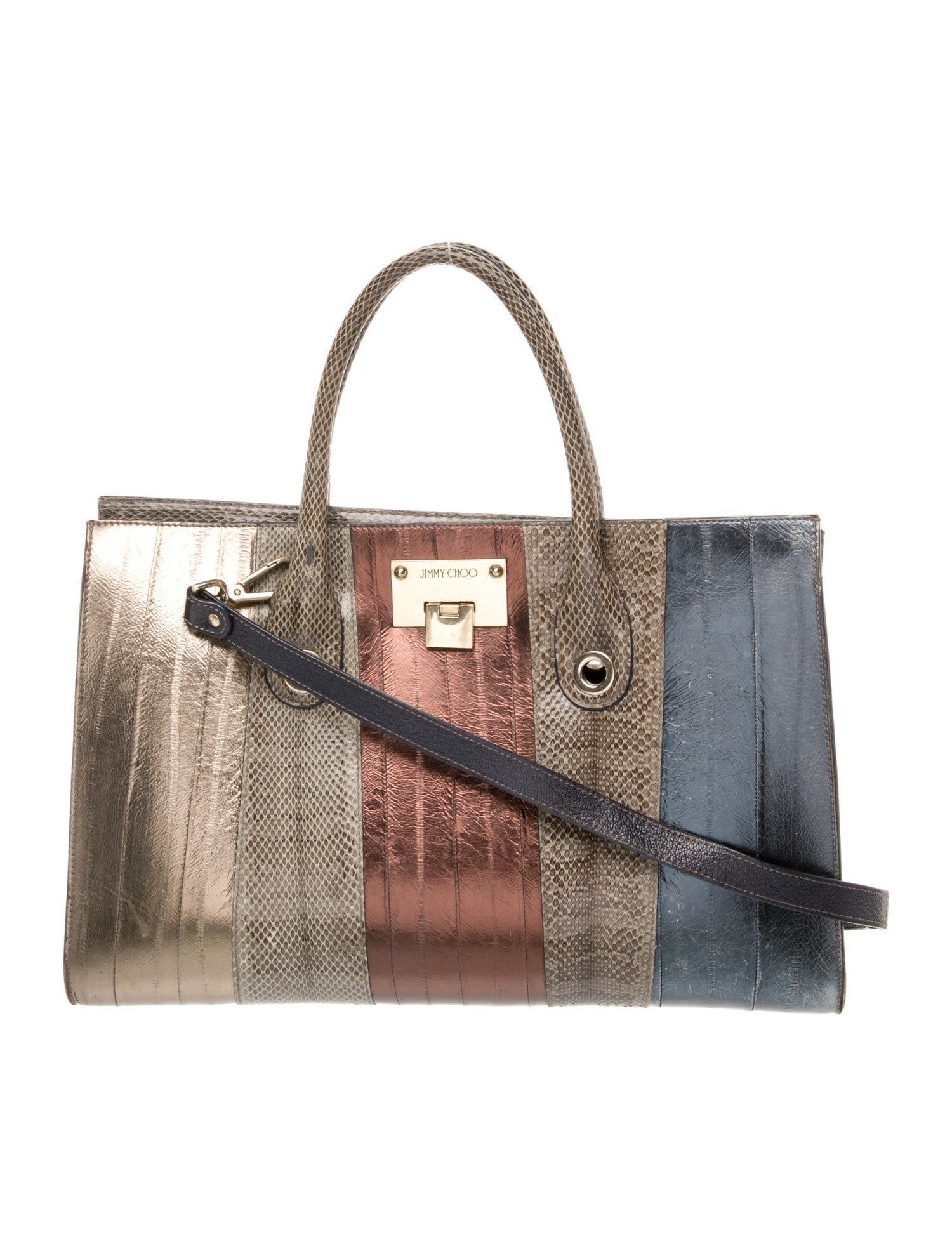 Jimmy Choo Embossed Leather Top Handle Bag