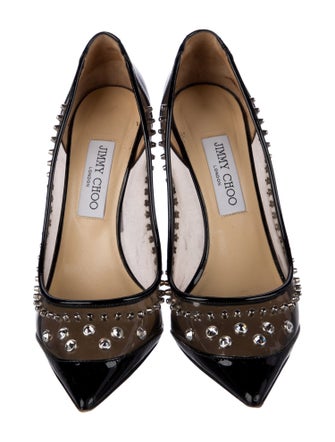 Jimmy Choo Patent Leather Studded Accents Pumps