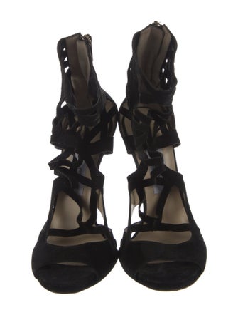 Jimmy Choo Suede Cutout Accent Gladiator Sandals