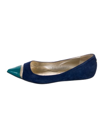 Jimmy Choo Suede Colorblock Pattern Ballet Flats