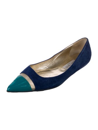 Jimmy Choo Suede Colorblock Pattern Ballet Flats