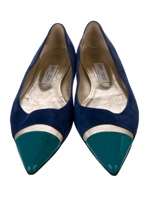 Jimmy Choo Suede Colorblock Pattern Ballet Flats