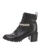 Jimmy Choo Patent Leather Crystal Embellishments Combat Boots