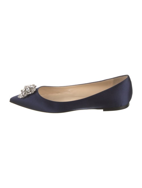 Jimmy Choo Satin Crystal Embellishments Flats