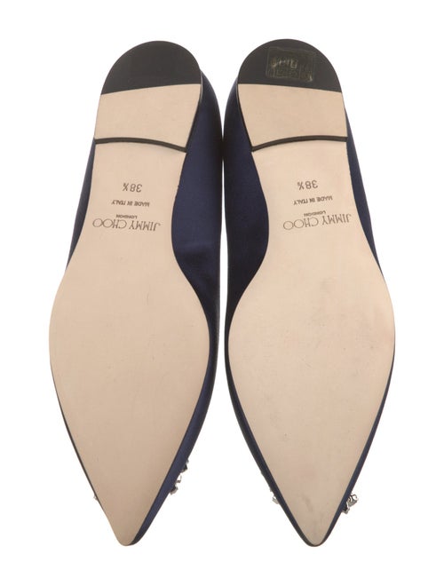 Jimmy Choo Satin Crystal Embellishments Flats