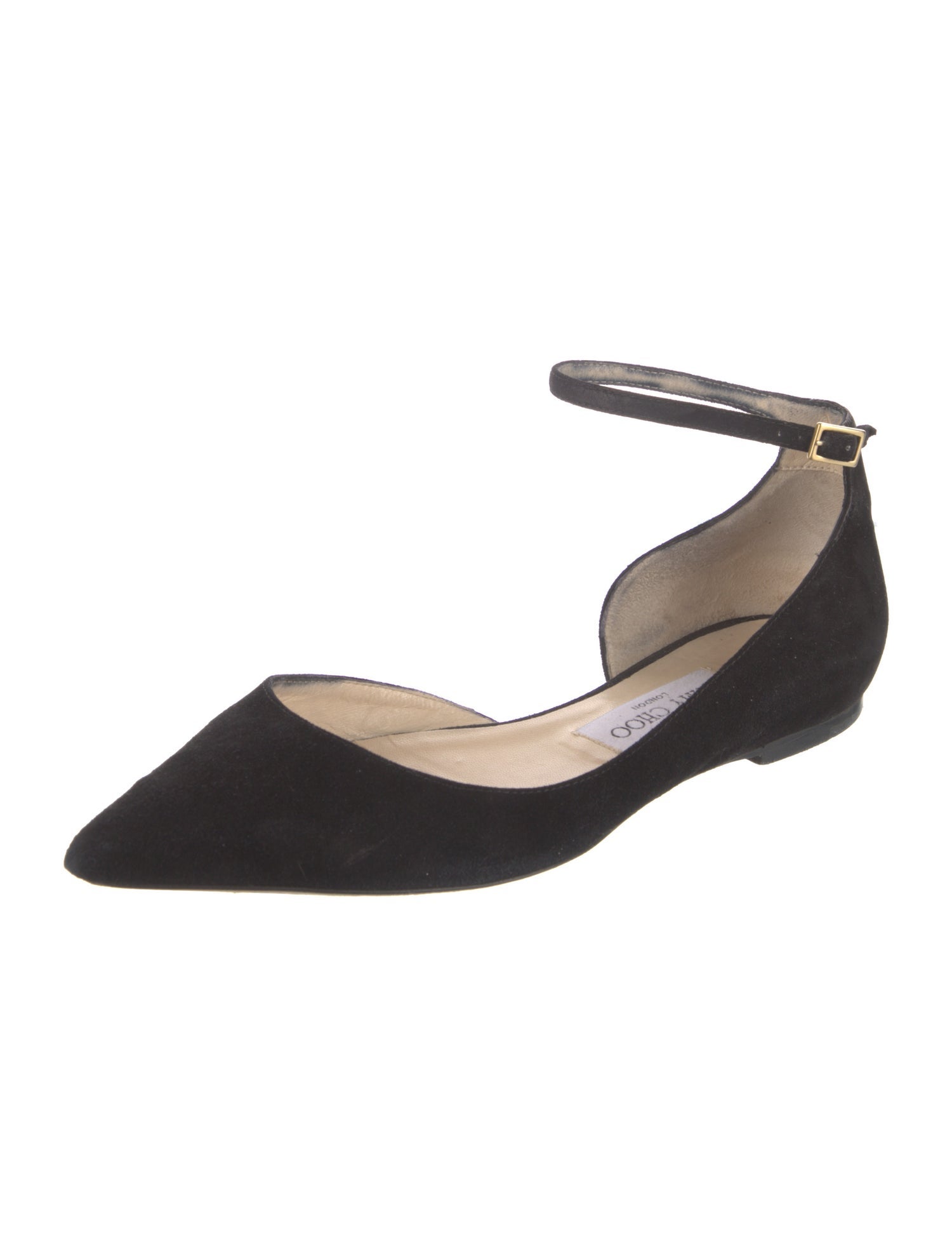Jimmy Choo Suede Cutout Accent D'Orsay Flats