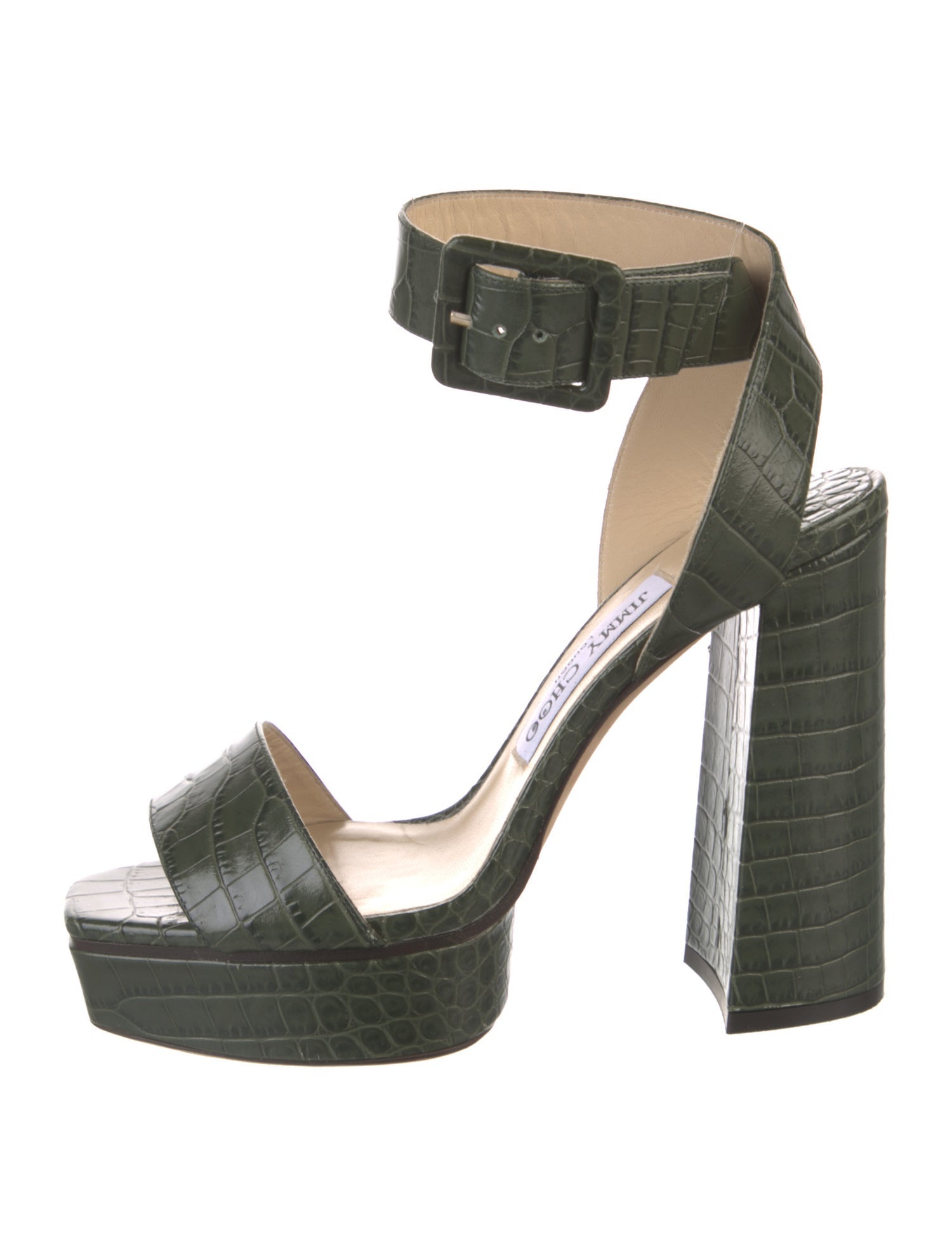 Jimmy Choo Embossed Leather Sandals