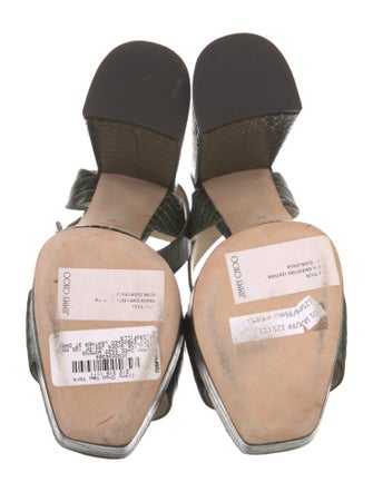 Jimmy Choo Embossed Leather Sandals