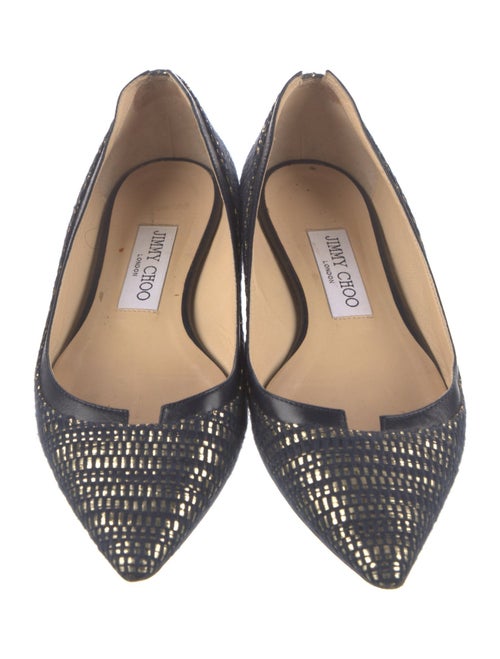 Jimmy Choo Leather Trim Embellishment Flats