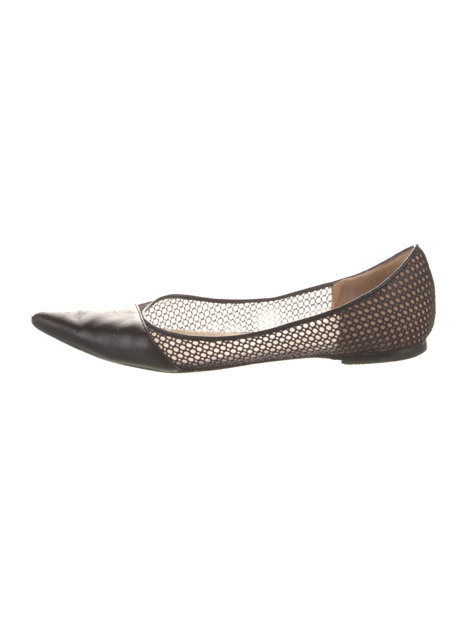 Jimmy Choo Leather Mesh Accents Flats