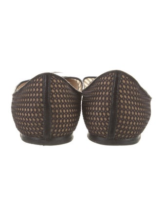 Jimmy Choo Leather Mesh Accents Flats