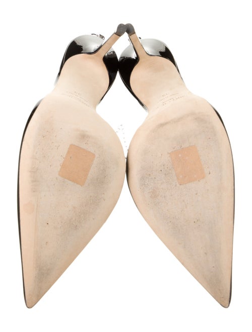 Jimmy Choo Patent Leather Crystal Embellishments Mules