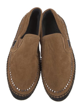 Jimmy Choo Suede Whipstitch Trim Loafers