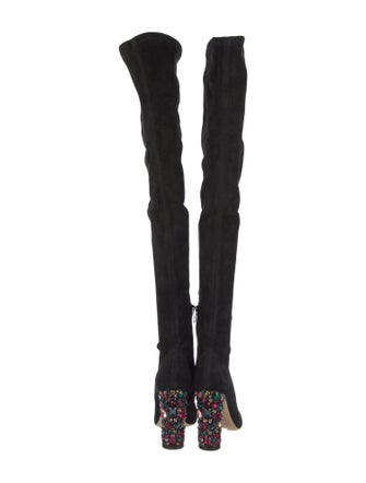 Jimmy Choo Suede Crystal Embellishments Sock Boots