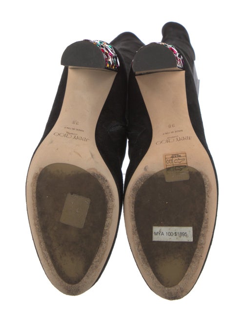 Jimmy Choo Suede Crystal Embellishments Sock Boots
