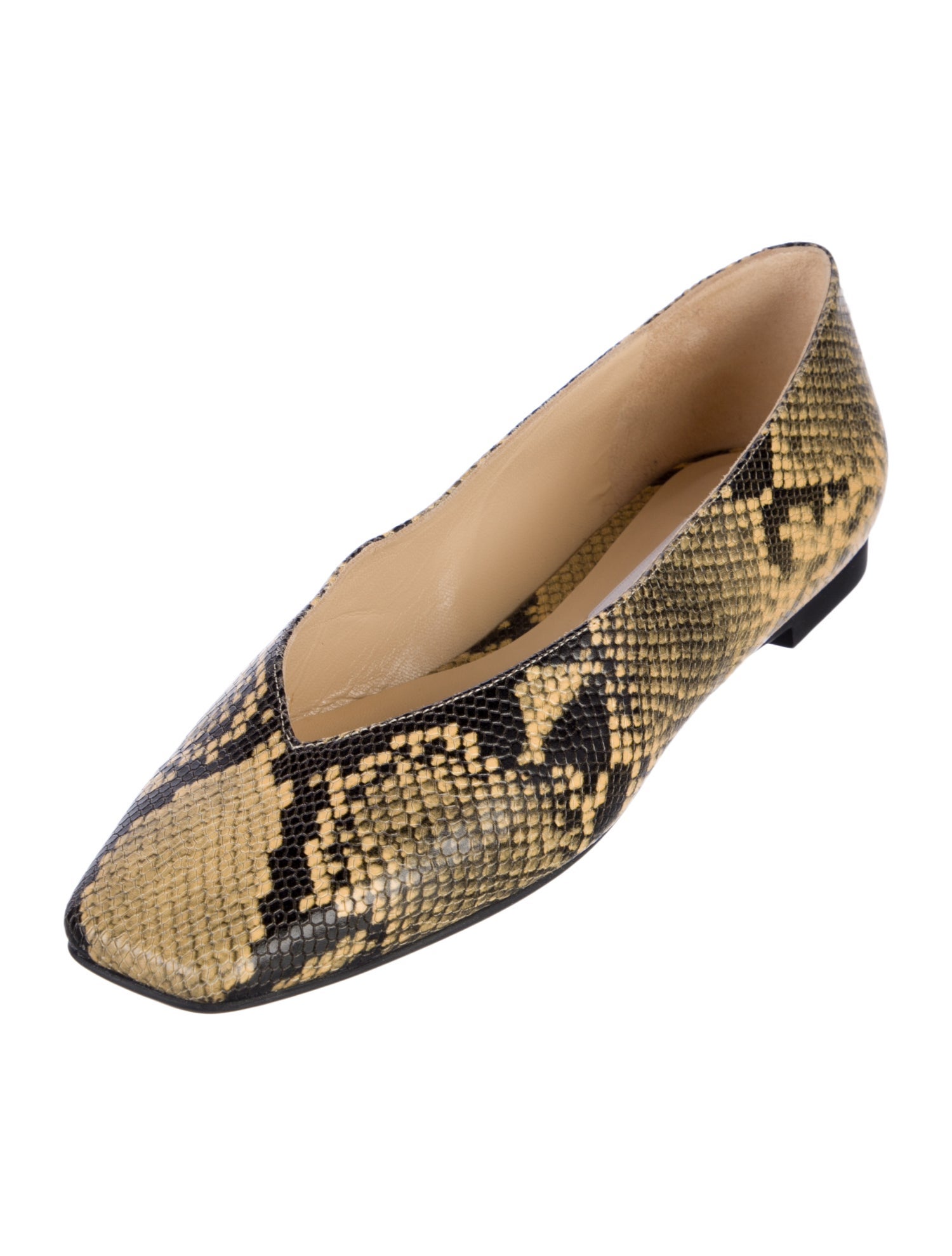 Jimmy Choo Embossed Leather Animal Print Flats w/ Tags