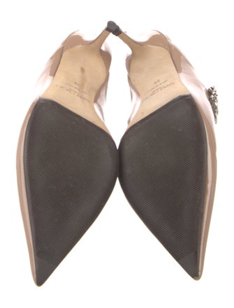 Jimmy Choo Patent Leather Crystal Embellishments Mules