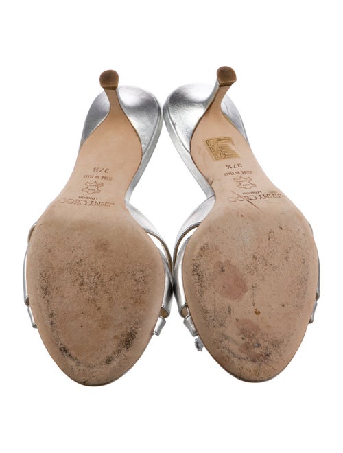 Jimmy Choo Leather Bow Accents Slides