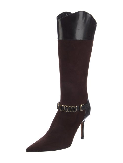 Jimmy Choo GG Embossed Suede Boots