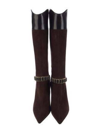 Jimmy Choo GG Embossed Suede Boots