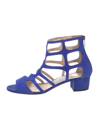 Jimmy Choo Suede Cutout Accent Gladiator Sandals