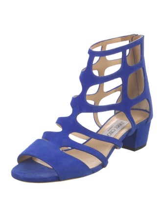 Jimmy Choo Suede Cutout Accent Gladiator Sandals