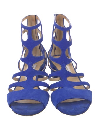 Jimmy Choo Suede Cutout Accent Gladiator Sandals
