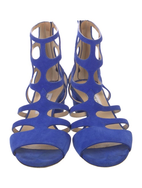 Jimmy Choo Suede Cutout Accent Gladiator Sandals