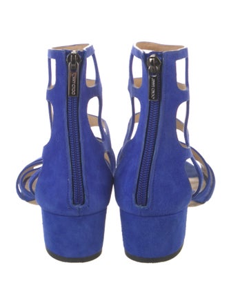 Jimmy Choo Suede Cutout Accent Gladiator Sandals