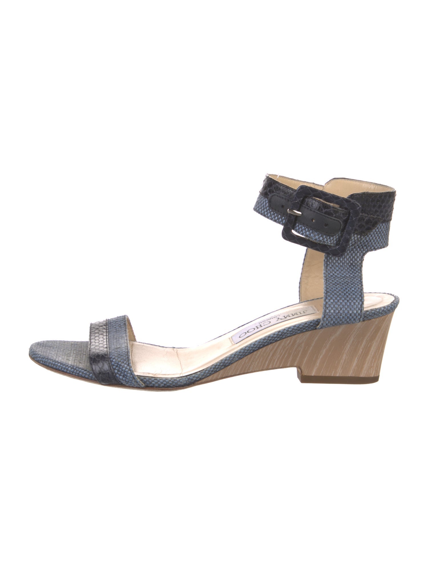 Jimmy Choo Denim Colorblock Pattern Sandals