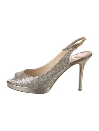 Jimmy Choo Glitter Glitter Accents Slingback Pumps