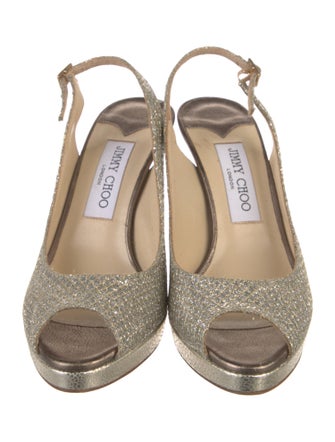 Jimmy Choo Glitter Glitter Accents Slingback Pumps