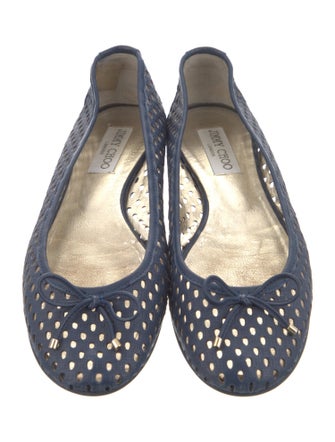 Jimmy Choo Leather Lasercut Accents Flats