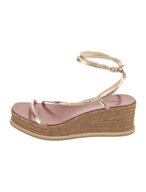 Jimmy Choo Leather Colorblock Pattern Espadrilles