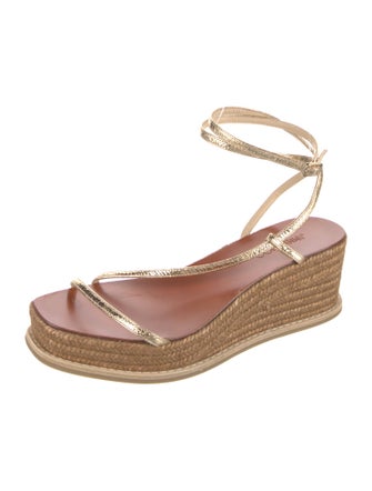 Jimmy Choo Leather Colorblock Pattern Espadrilles
