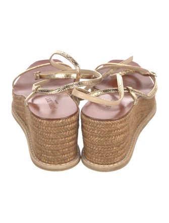 Jimmy Choo Leather Colorblock Pattern Espadrilles