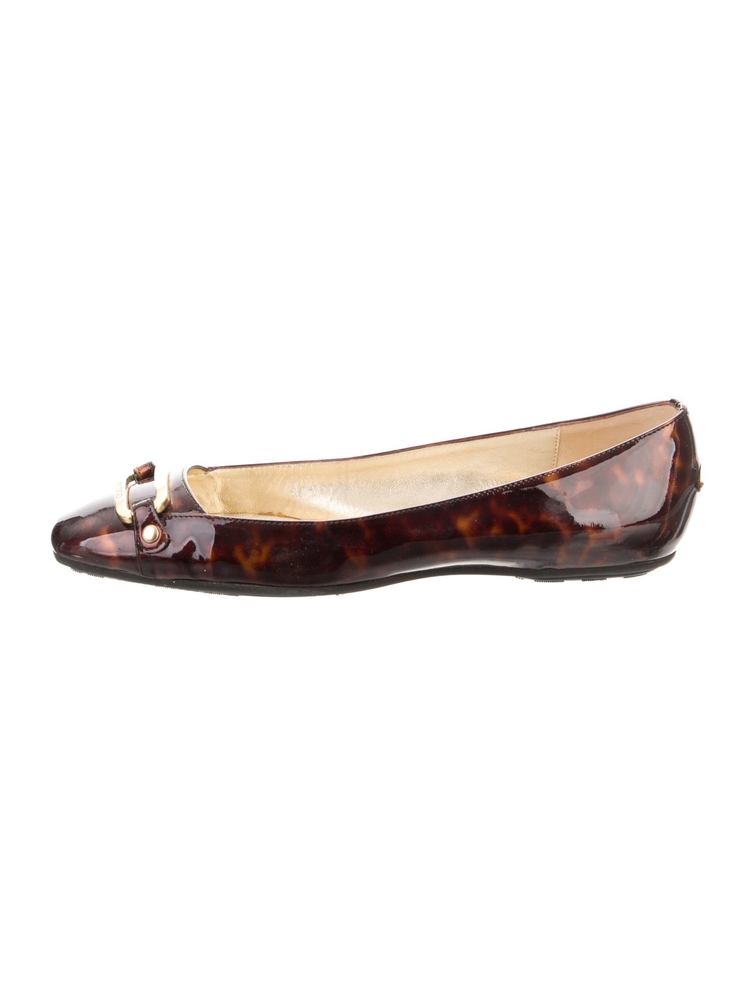 Jimmy Choo Patent Leather Animal Print Flats