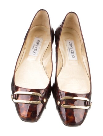 Jimmy Choo Patent Leather Animal Print Flats